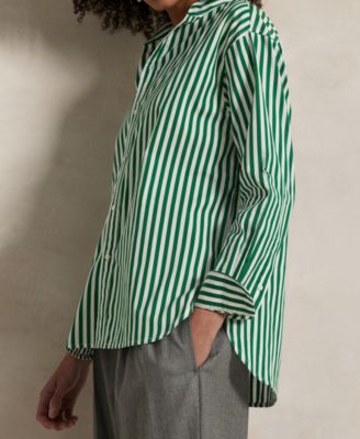 Women's Relaxed-Fit Striped Cotton Shirt