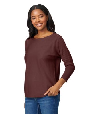 Women's Boatneck Button-Back Dolman-Sleeve Sweater