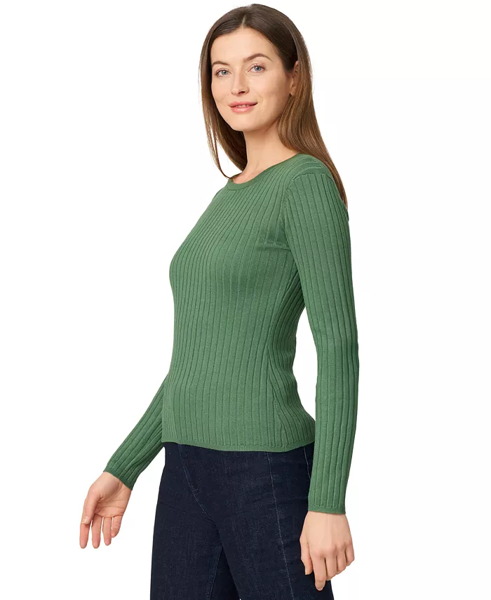 Women's Crewneck Ribbed-Knit Sweater - thumbnail 2