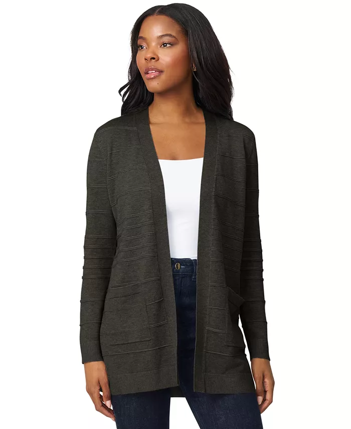 Women's Ribbed Open-Front Long Cardigan - thumbnail 4
