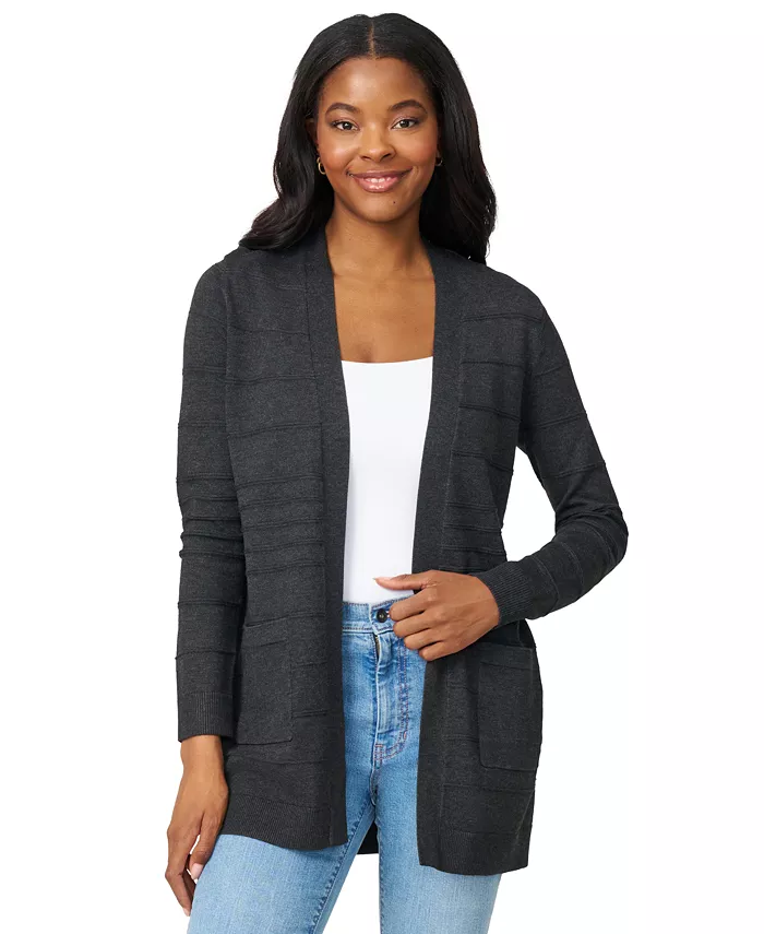 Women's Ribbed Open-Front Long Cardigan - thumbnail 6