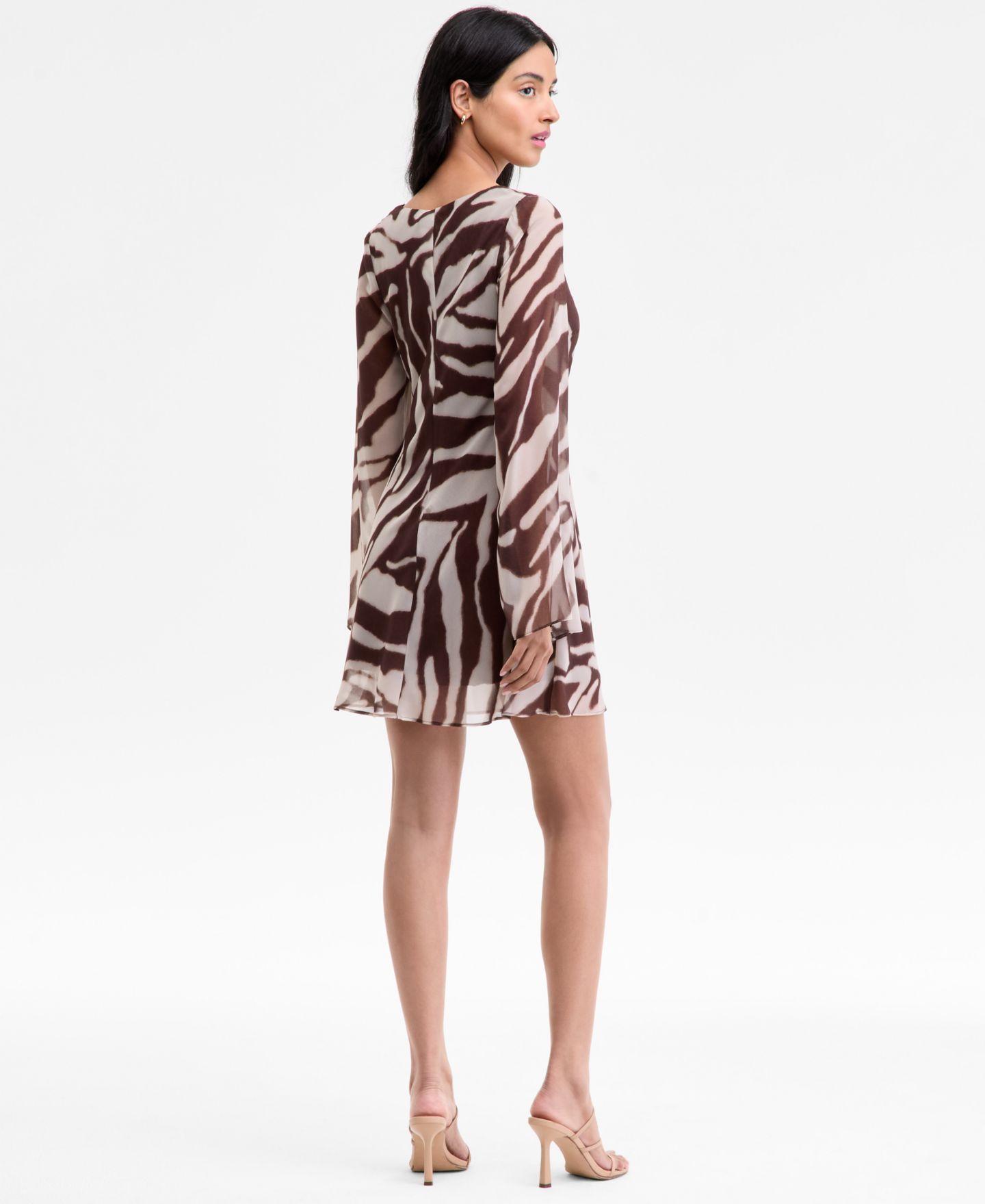 Женское платье Alex & Sophia Juniors' Zebra-Print Mini, цвет: Бежевый — фото 6