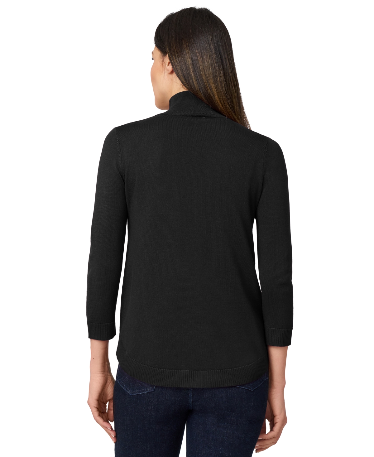 Melissa Paige Women's Mock-neck Side-zip Sweater In Black
