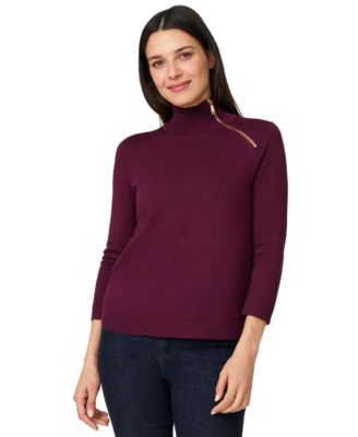 Women's Mock-Neck Side-Zip Sweater 