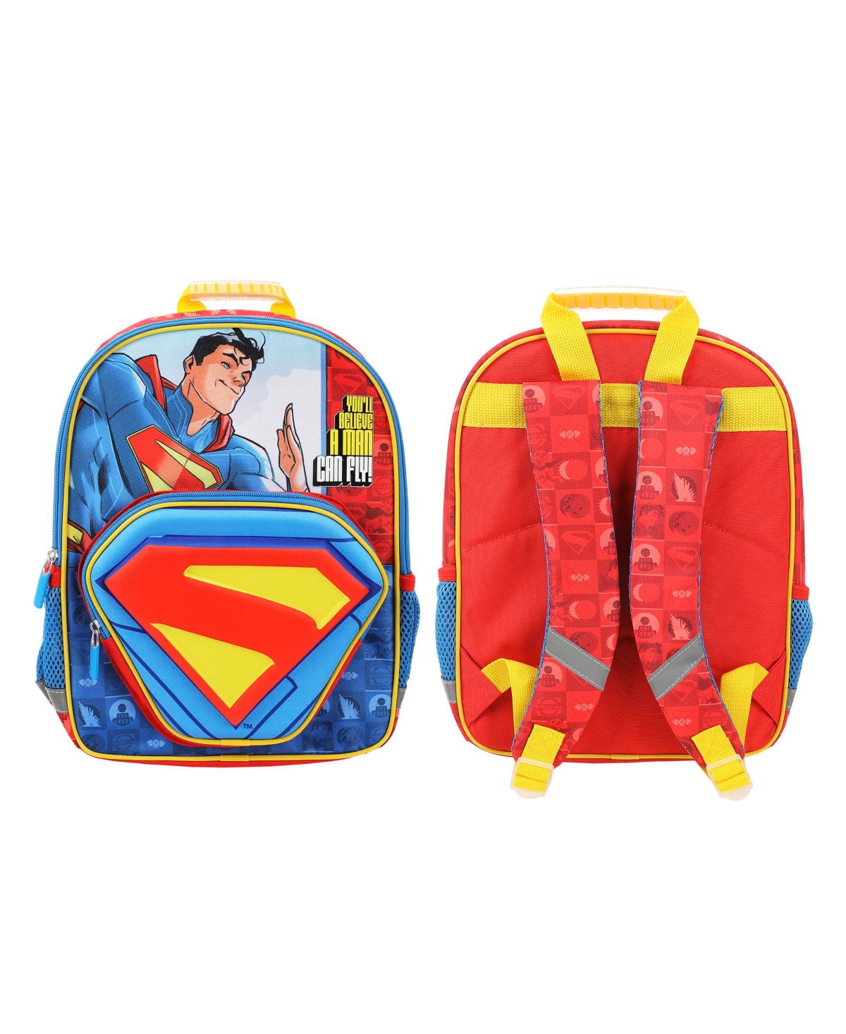 Superman Hero & Logo 14&#x201D; Backpack - Superman hero  logo