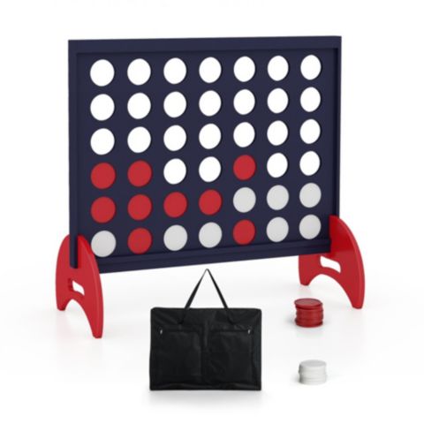 Детские игрушки Boyel Living Giant 4-in-a-row Game Set Wooden Jumbo 4-to-Score Game with Carrying Bag, цвет: Синий