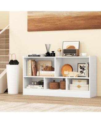 Kids 2-Shelf Bookcase 5-Cube Wood Toy Storage Cabinet Organizer