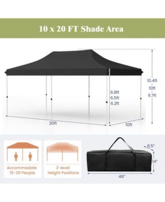 10 X 20 FT Pop up Canopy Tent Foldable Portable Outdoor Gazebo with Carry Bag