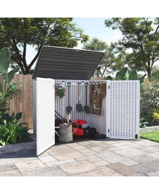 34.3"D x 53.2"W x 47.1"H Resin Outdoor Storage Shed with Reinforced Floor