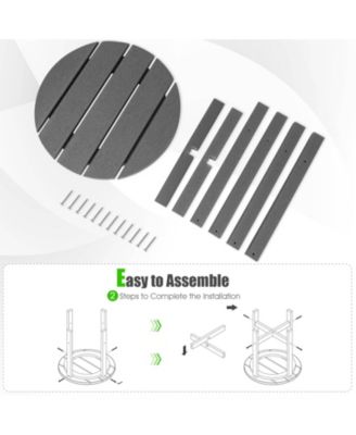 Set of 2 18 Inch Round Weather-Resistant Adirondack Side Tables