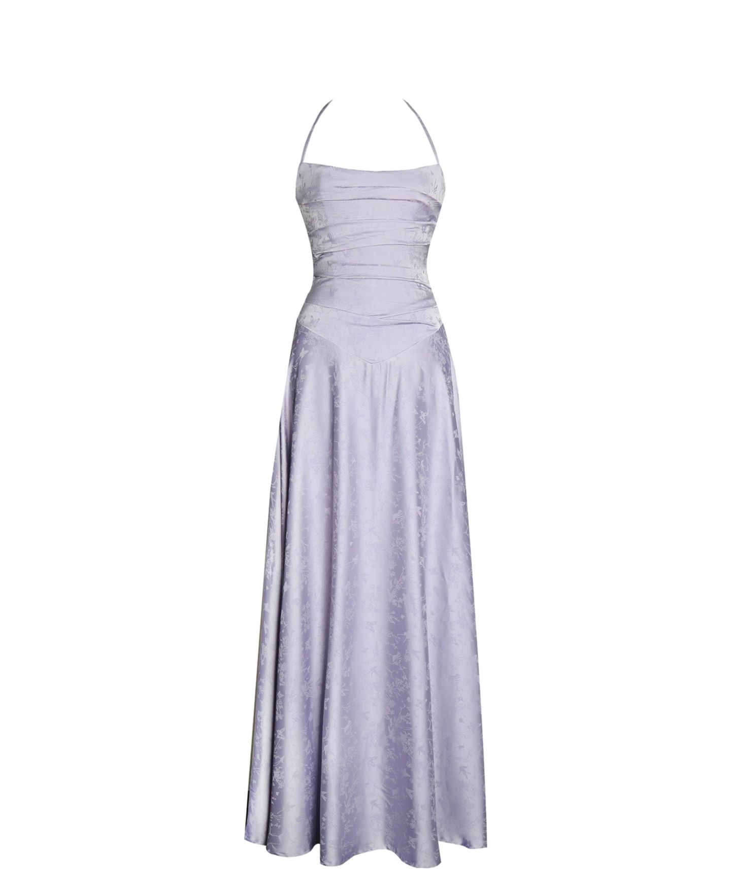 Женское платье Miss Circle Raegan Taro Purple Jacquard Rouched Maxi, цвет: Фиолетовый — фото 10