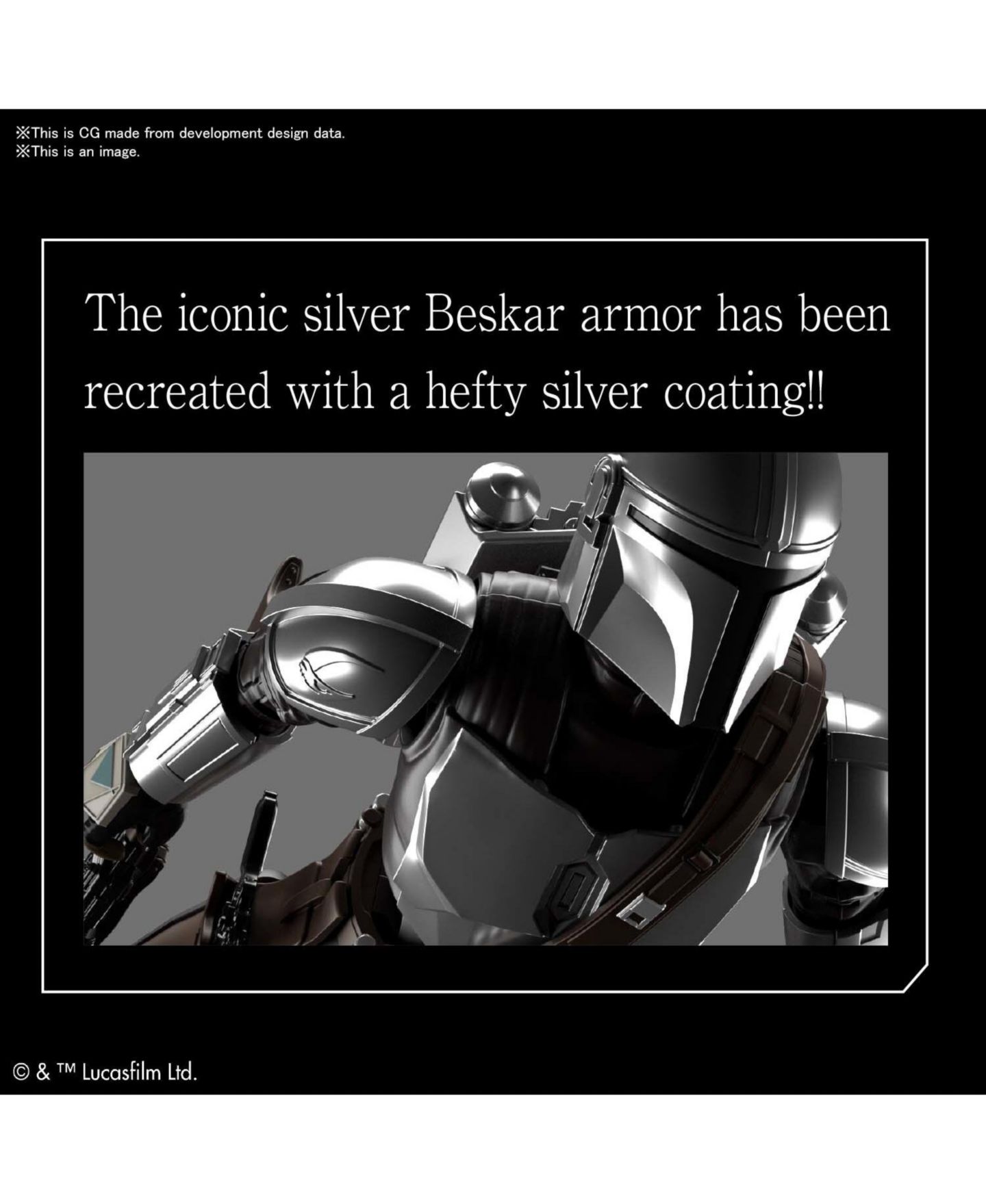 Фигурки Bandai Hobby - Star Wars - 1/12 The Mandalorian (Beskar Armor) Silver Coating Version Model Kit — фото 3