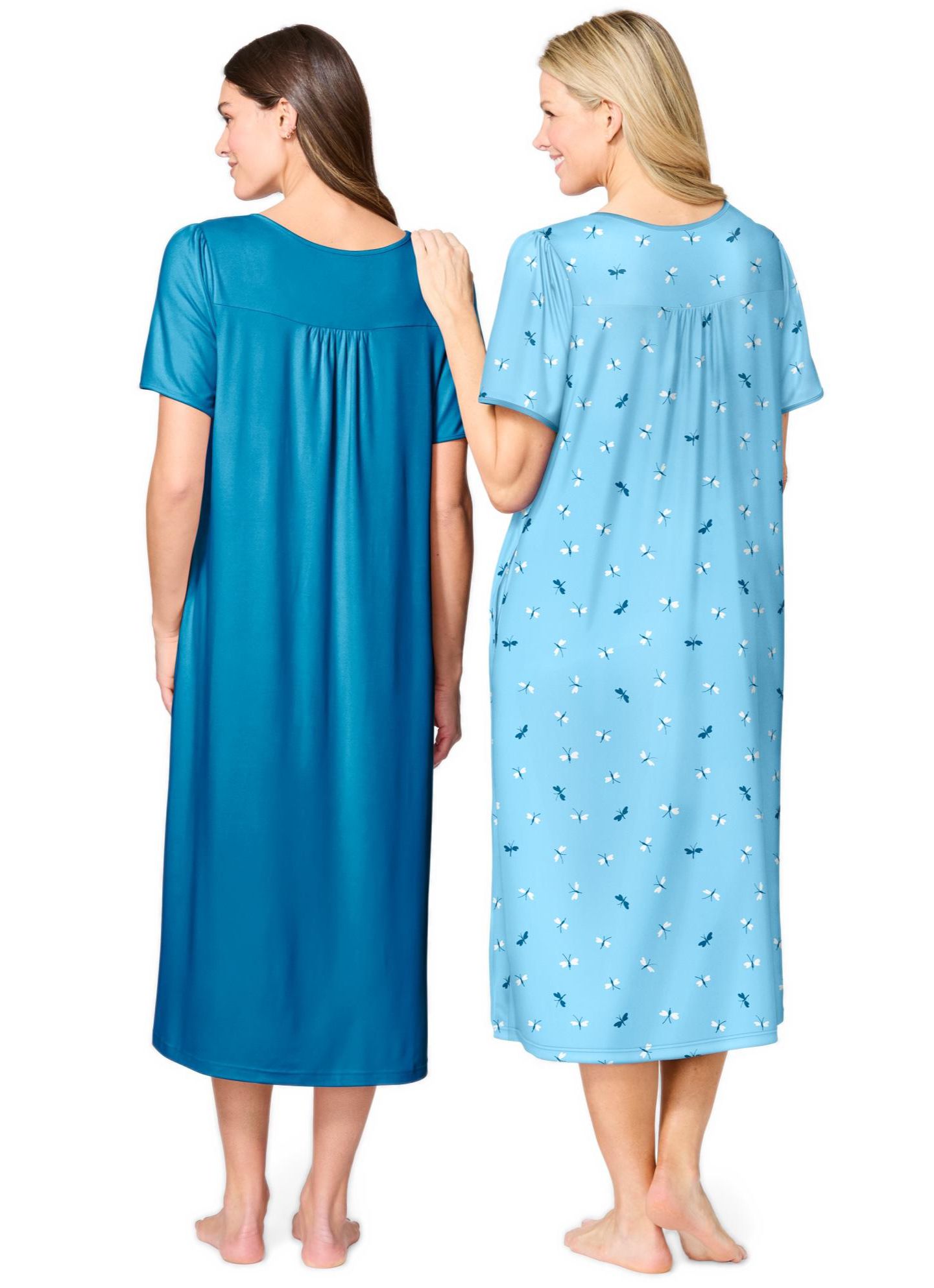 Женские платья Only Neccessities Plus Size Only Necessities 2-Pack Bib Gown, цвет: Синий — фото 2