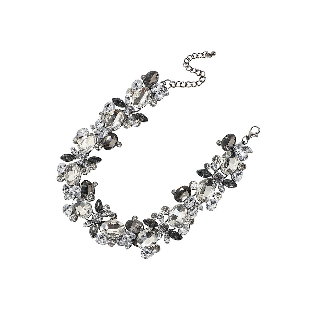 Party Stone Choker Necklace - Silver