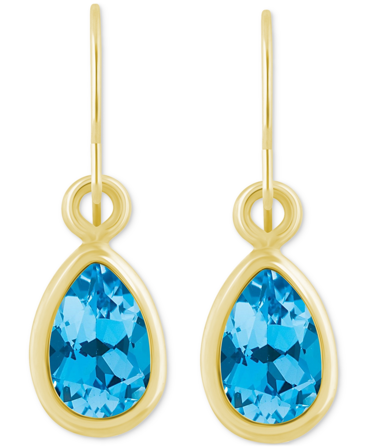 Macy's Amethyst Pear Bezel Drop Earrings (3/4 Ct. T.w) In 10k Gold (also In Additional Gemstones)