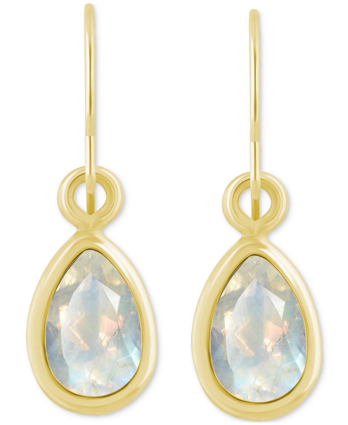 Macy's Amethyst Pear Bezel Drop Earrings (3/4 Ct. T.w) In 10k Gold (also In Additional Gemstones)