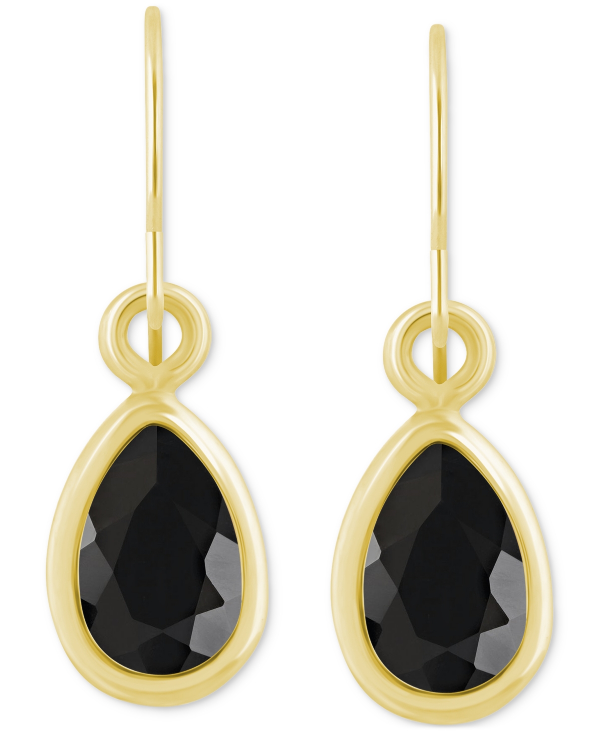 Macy's Amethyst Pear Bezel Drop Earrings (3/4 Ct. T.w) In 10k Gold (also In Additional Gemstones) In Multi