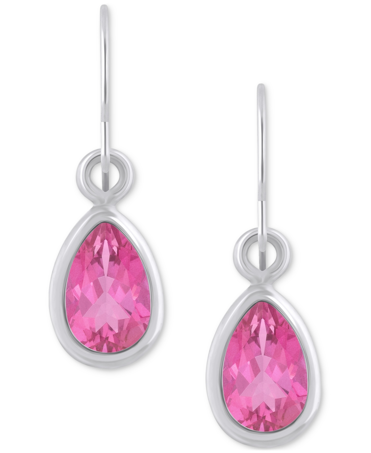 Macy's Amethyst Pear Bezel Drop Earrings (3/4 Ct. T.w) In 10k Gold (also In Additional Gemstones) In Multi