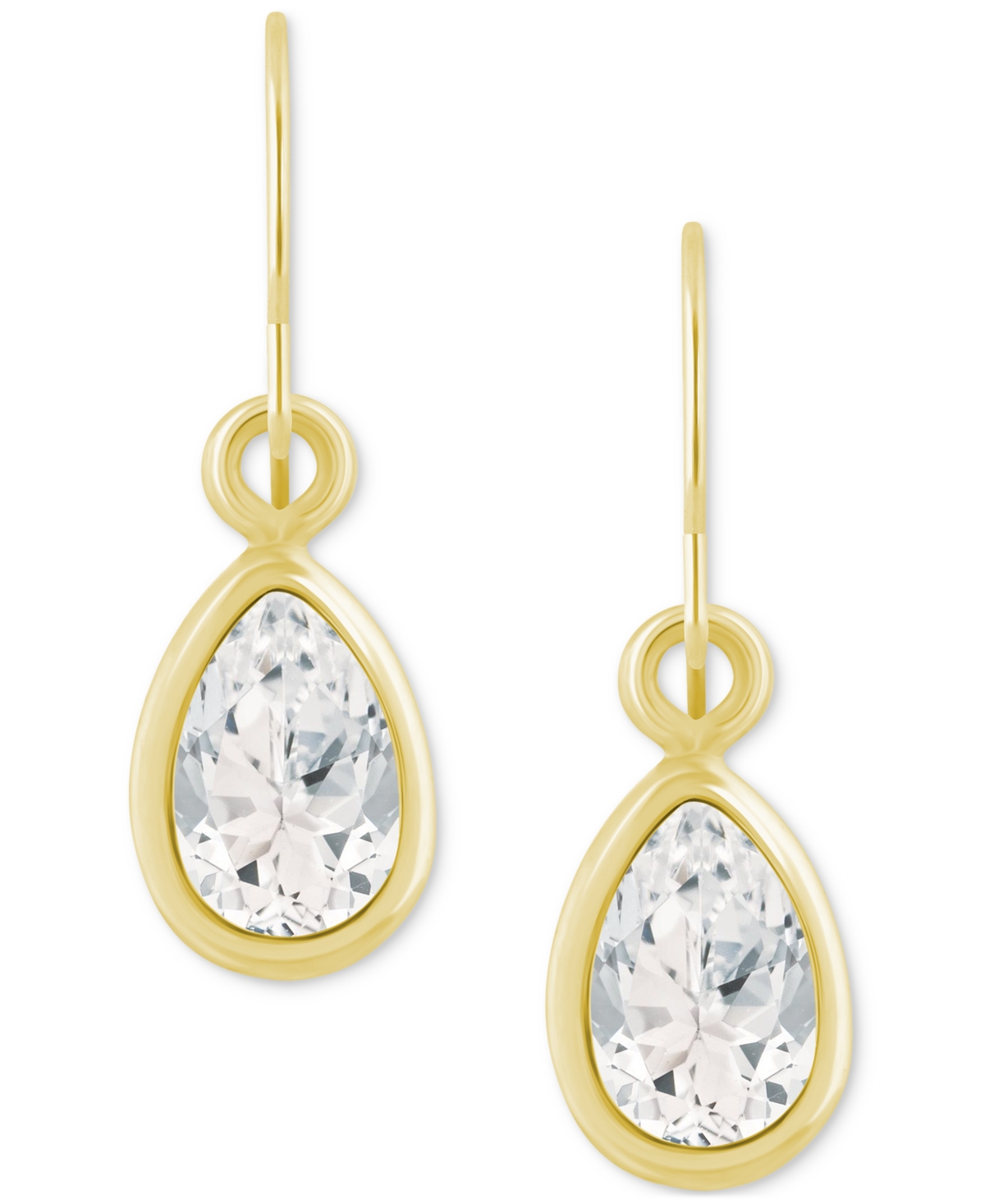 Macy's Amethyst Pear Bezel Drop Earrings (3/4 Ct. T.w) In 10k Gold (also In Additional Gemstones)