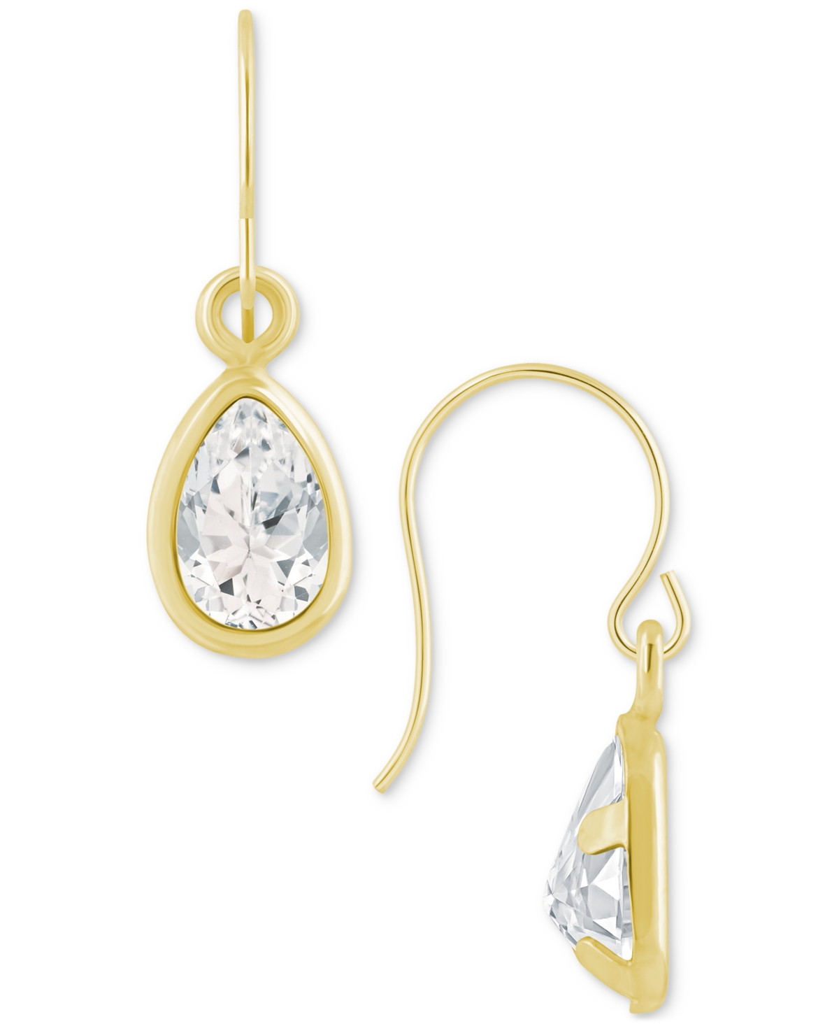 Macy's Amethyst Pear Bezel Drop Earrings (3/4 Ct. T.w) In 10k Gold (also In Additional Gemstones)