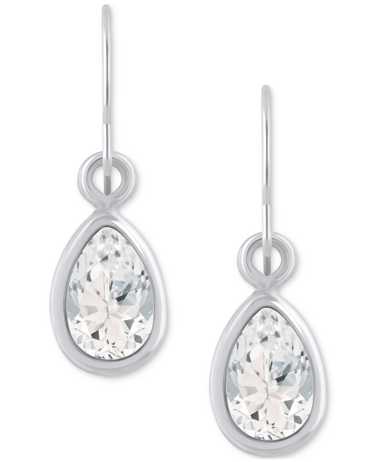 Macy's Amethyst Pear Bezel Drop Earrings (3/4 Ct. T.w) In 10k Gold (also In Additional Gemstones)