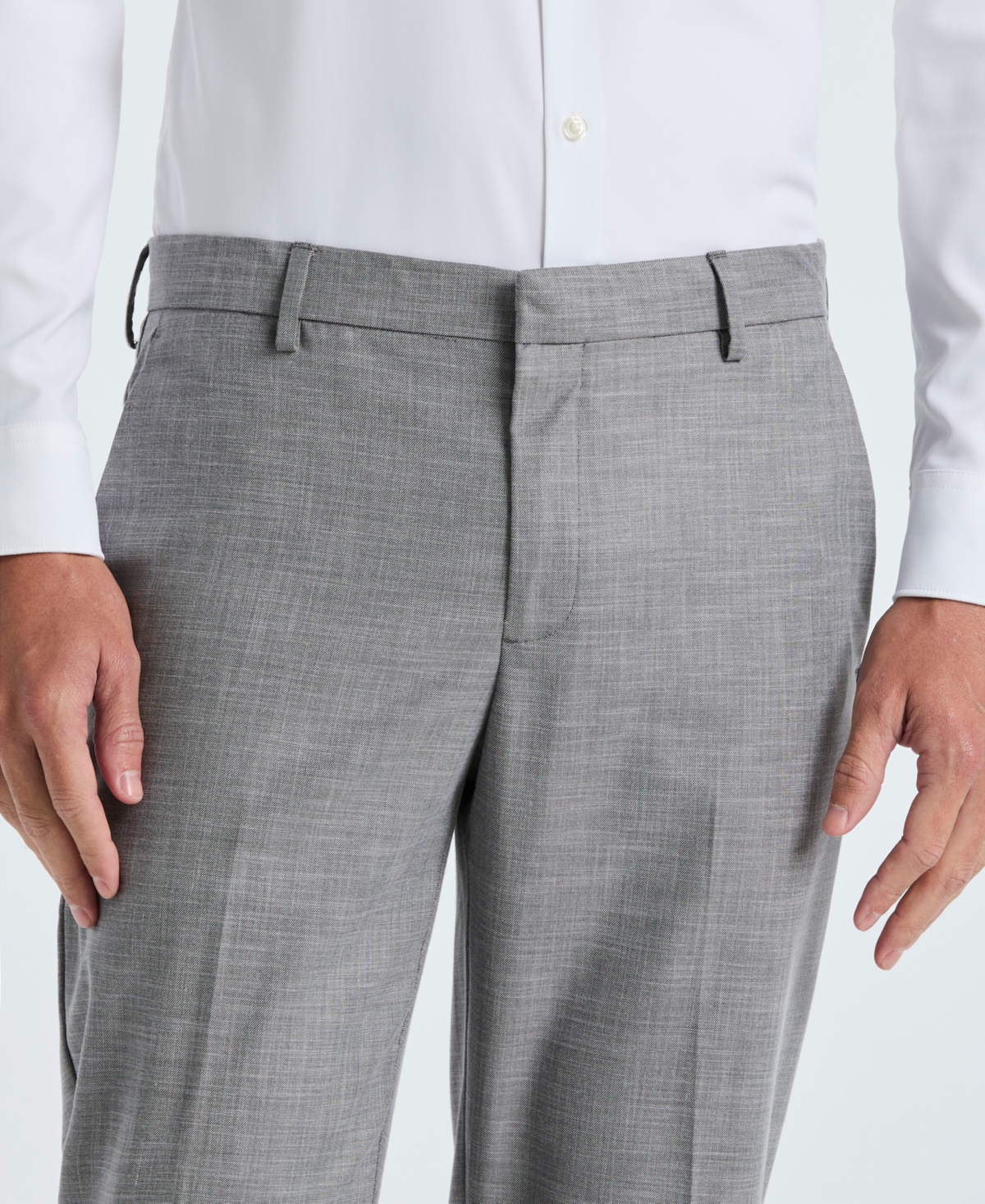 Perry Ellis Portfolio Men's Modern-fit Stretch Solid Resolution Pants In Gray