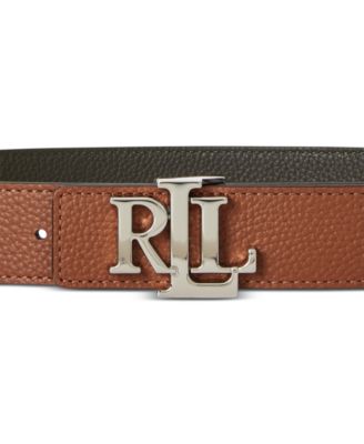 Logo Reversible Pebbled Leather Belt