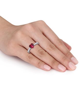 Ruby (3/4 ct. t.w.) & White Sapphire (1 ct. t.w.) Band in Sterling Silver