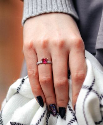 Ruby (3/4 ct. t.w.) & White Sapphire (1 ct. t.w.) Band in Sterling Silver