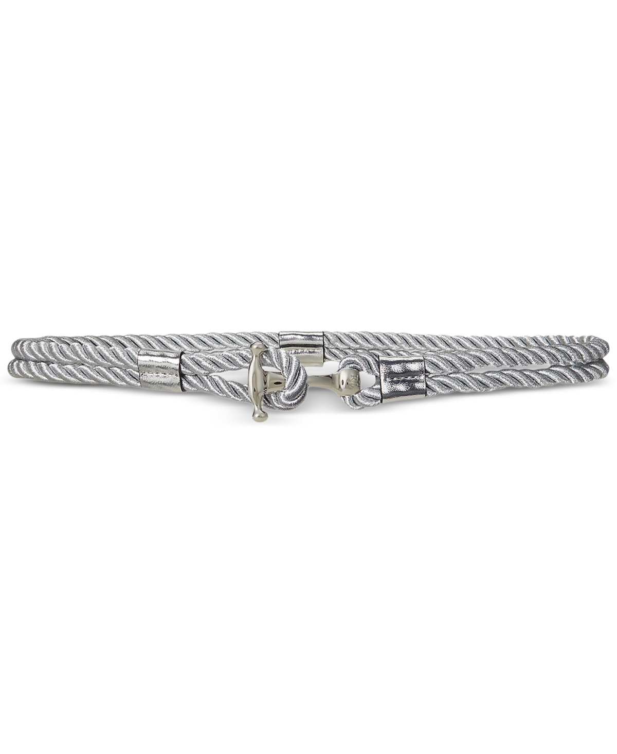 Women's Metallic Rope Skinny Belt - Silver