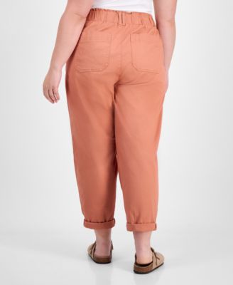 Plus Size Sky Rise Paperbag Pants