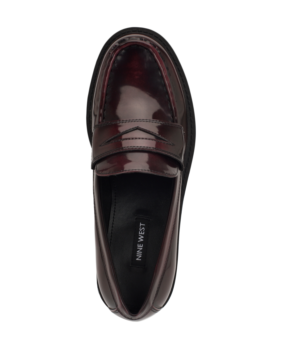 Nine West Women's Keram Chunky Lug Sole Penny Loafers In Burgundy