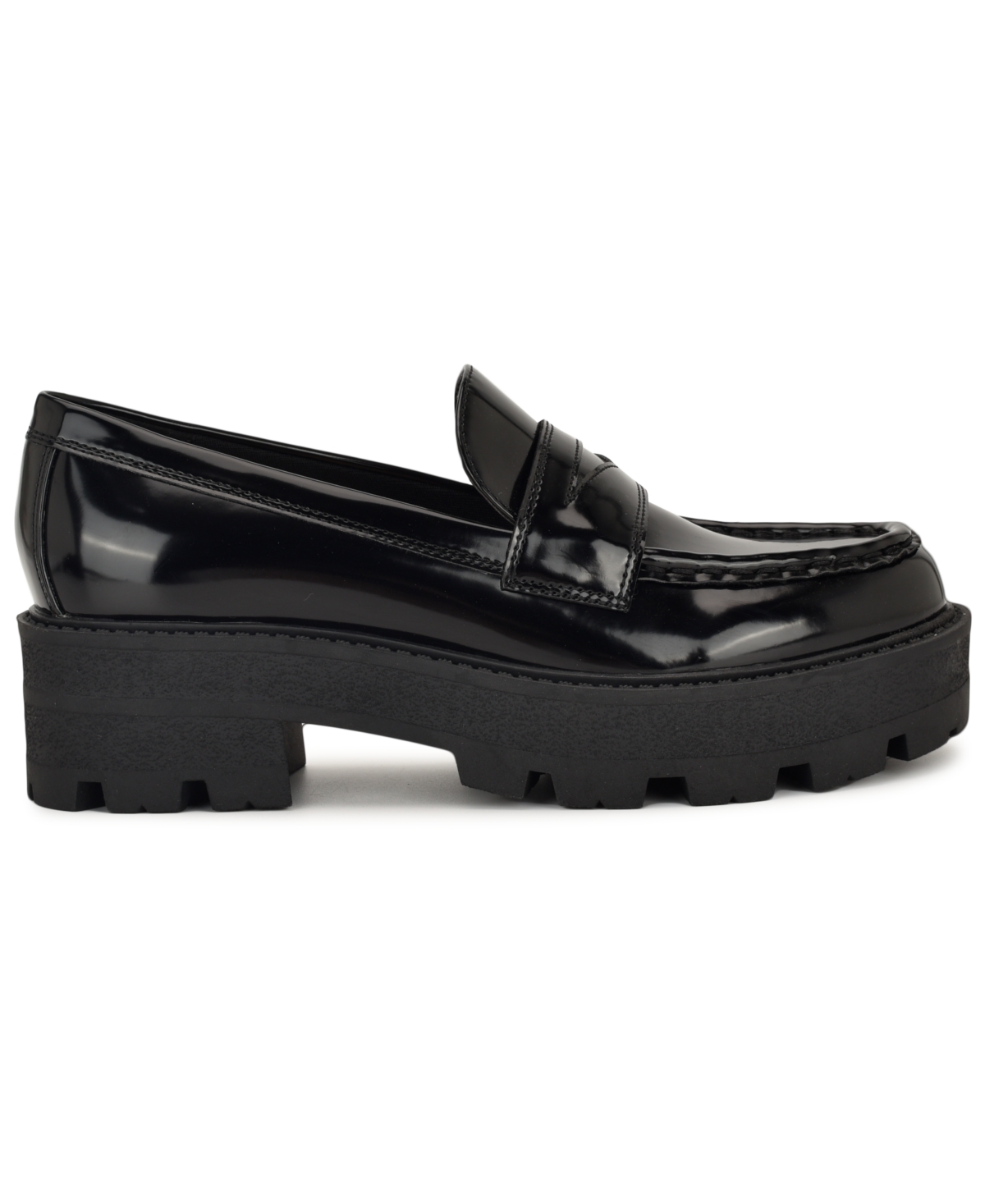 Nine West Women's Keram Chunky Lug Sole Penny Loafers In Black