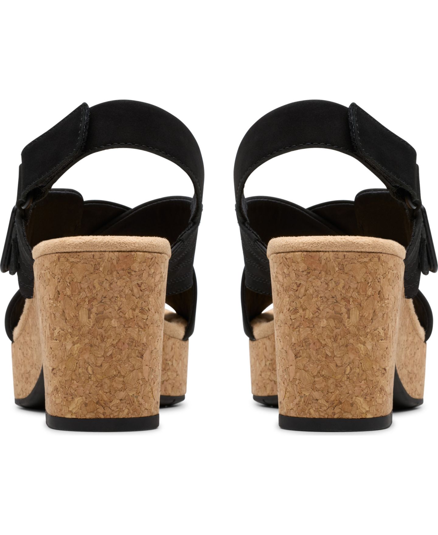 Женские сандалии Clarks Collection Nerisa West Buckle Wedge, цвет: Чёрный нубуковый — фото 8