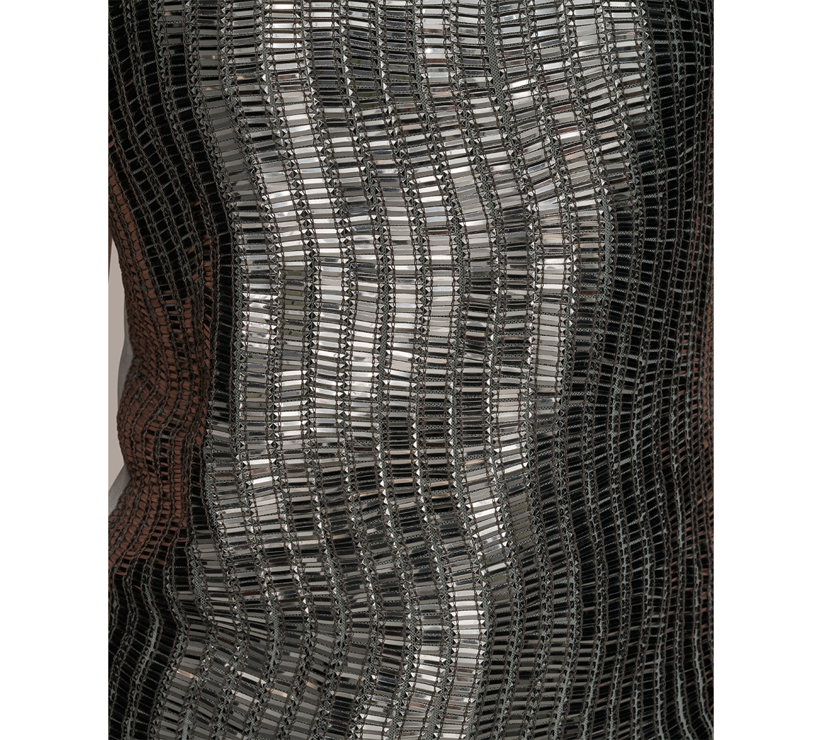 Donna Karan Women's Sleeveless Beaded Mesh Top In Gray