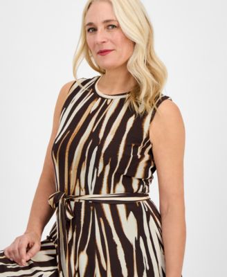 Women's Sleeveless Tie-Waist Midi Dress