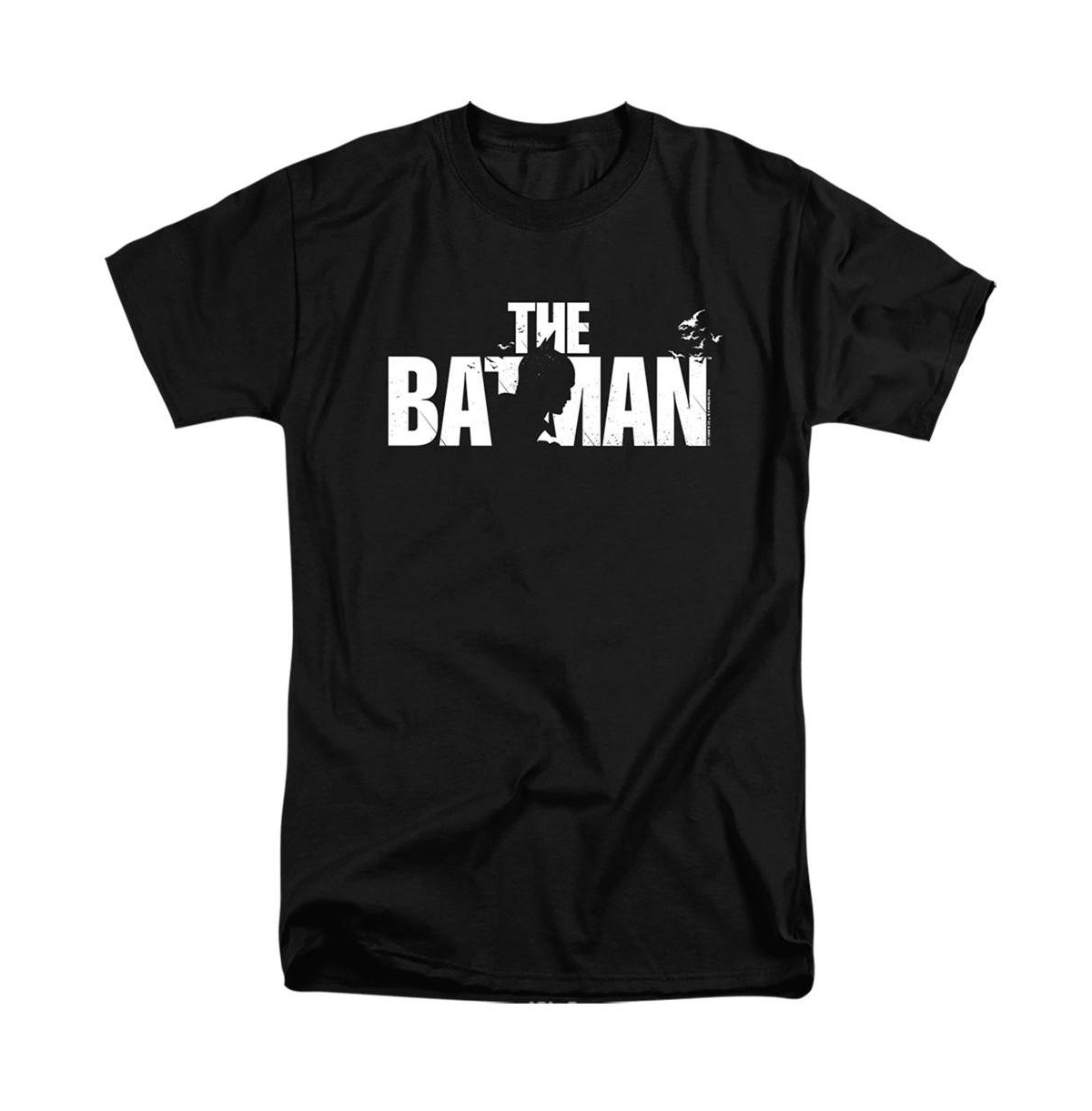 The Batman Mens Silhouette Title Short Sleeve Adult Tall Tee / T-Shirt - Black