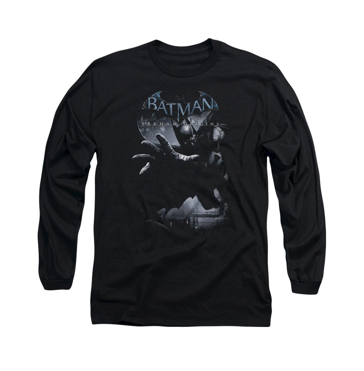 Arkham Origins Men's Out Of The Shadows Long Sleeve Adult Tee / T-Shirt - Black