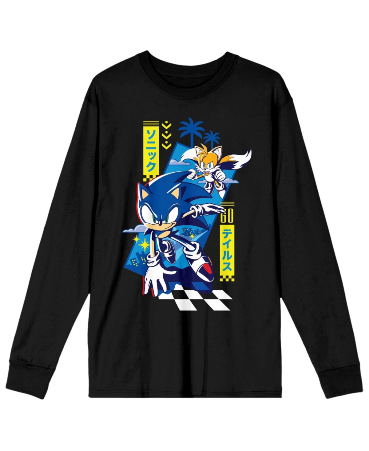 & Tails Men's Black Long Sleeve Shirt-Medium - Black