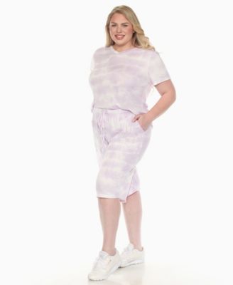 Plus Size Short Sleeve and Capri Lounge Set