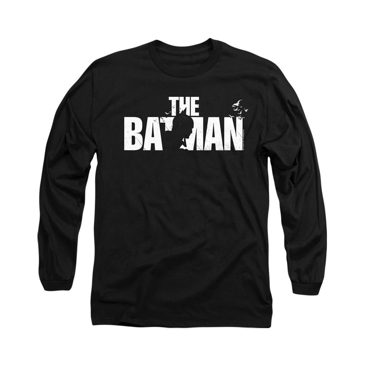 Men's The Silhouette Title Long Sleeve Adult Tee / T-Shirt - Black