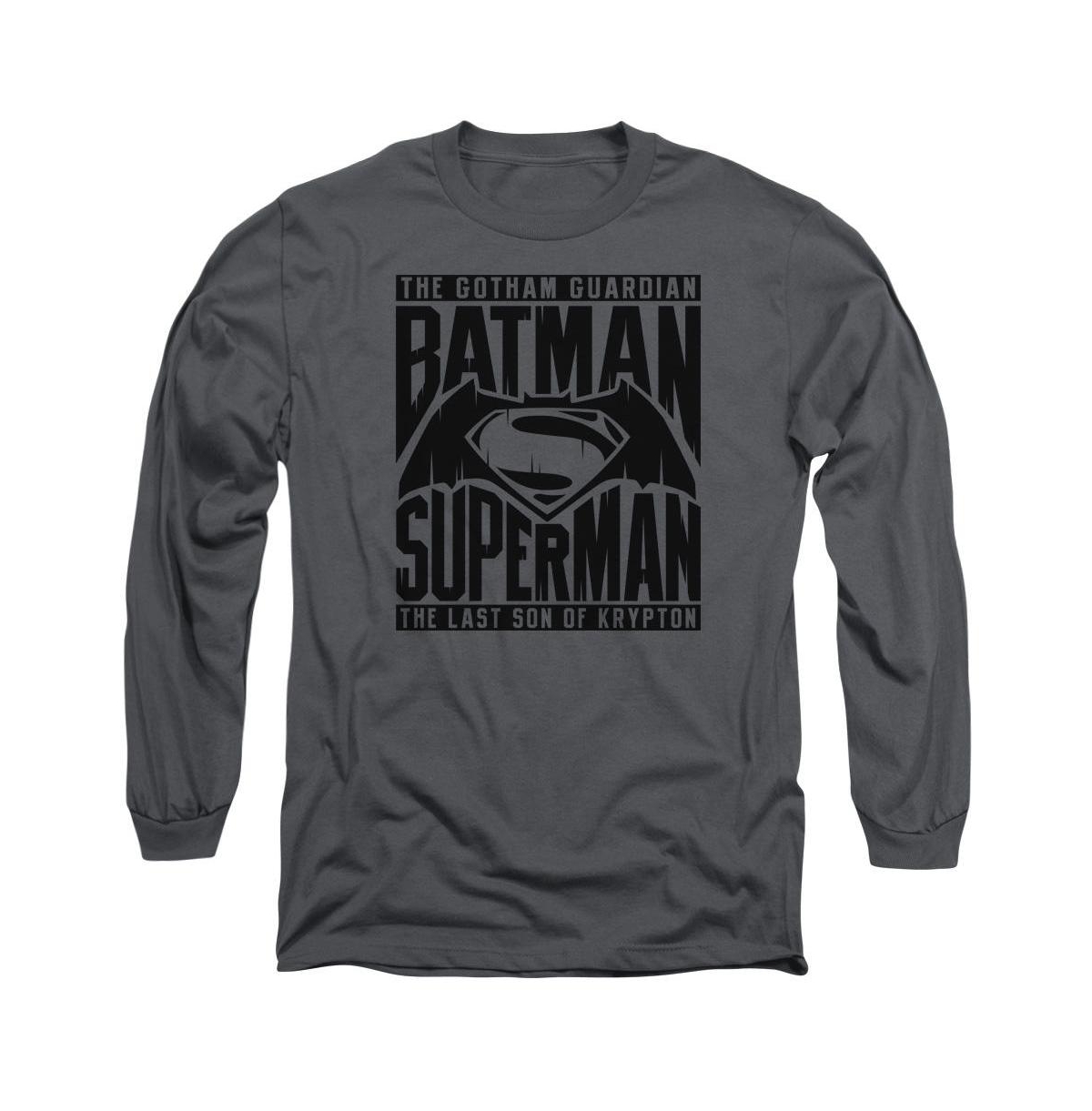 Mens Title Fight Long Sleeve Adult Tee / T-Shirt - Charcoal