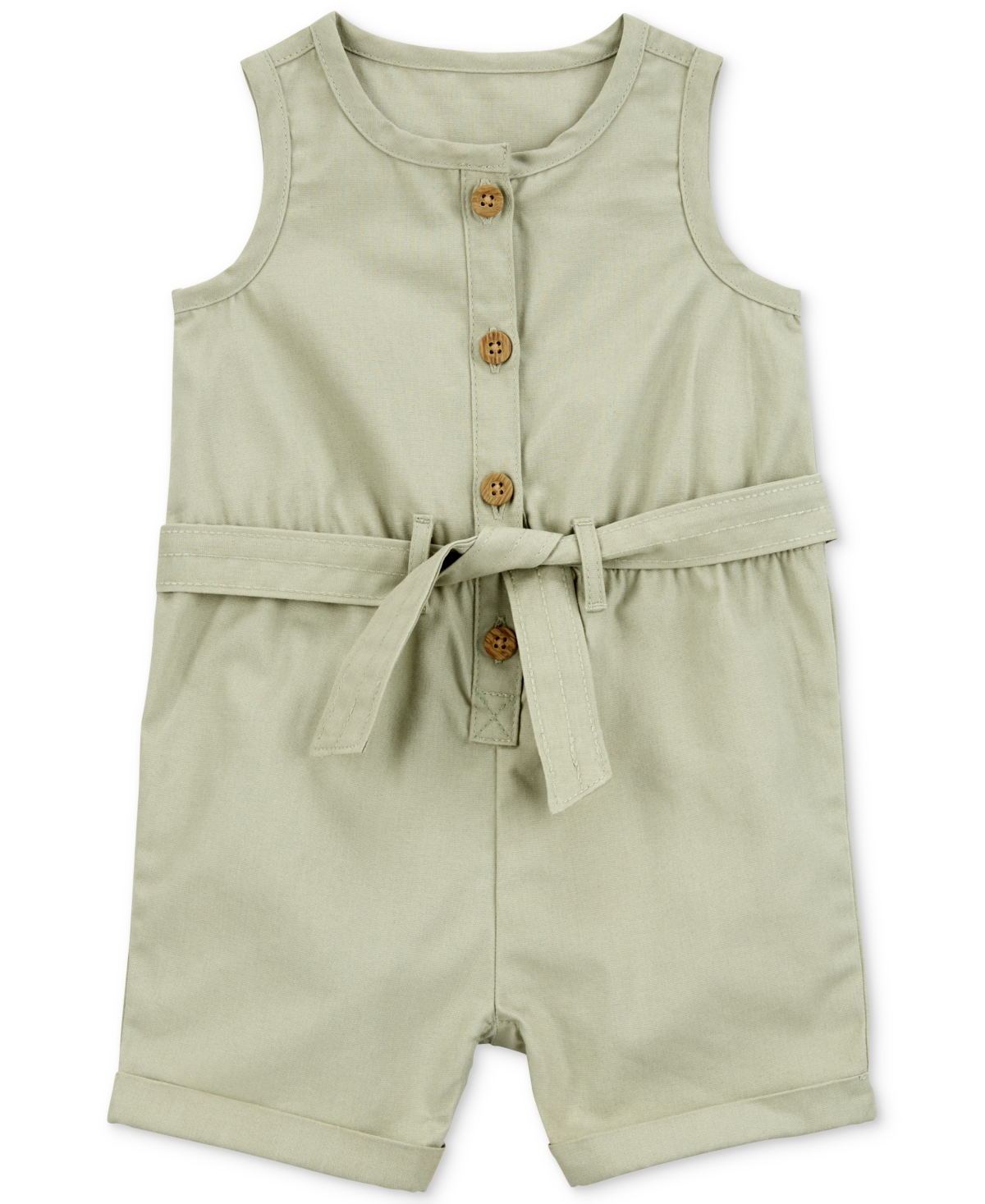 Carter's Baby Girls Sleeveless Cotton Canvas Romper