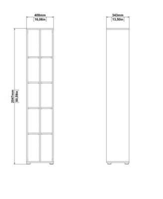 80.59" High 10 Shelf Narrow Bookcase