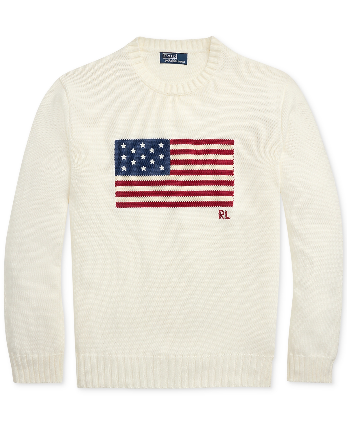 Polo Ralph Lauren Unisex The Iconic Flag Sweater In White