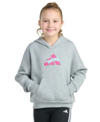 Big Girls Long-Sleeve Heather Multi Graphic Fleece Pullover Hoodie	