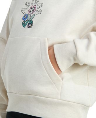 Big Girls Long-Sleeve Heather Multi Graphic Fleece Pullover Hoodie	