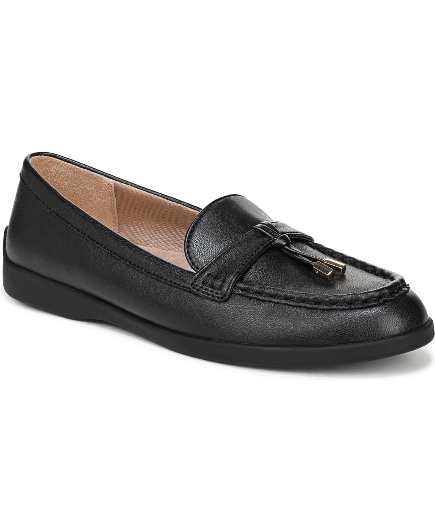 Женские туфли LifeStride Malta 3 Round Toe Slip On Tassel, цвет: Чёрная искусственная кожа — фото 1