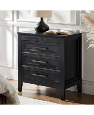 Theresa Transitional 3-Drawer Nightstand with Hidden Pull-out Drawer