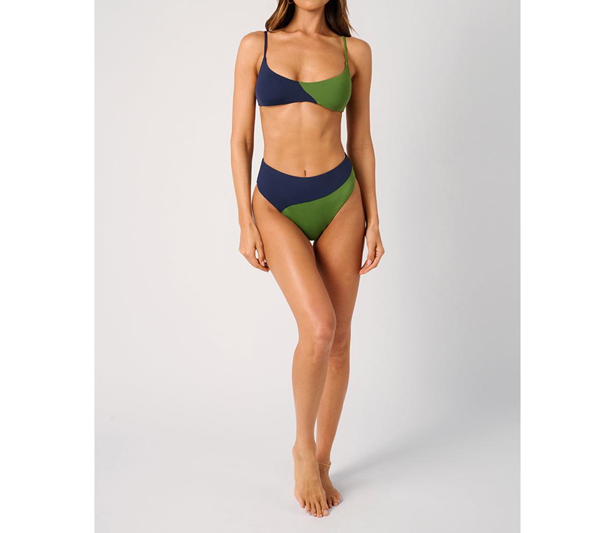 Women's High Rise Colorblock Bottom - Mid blue/basil